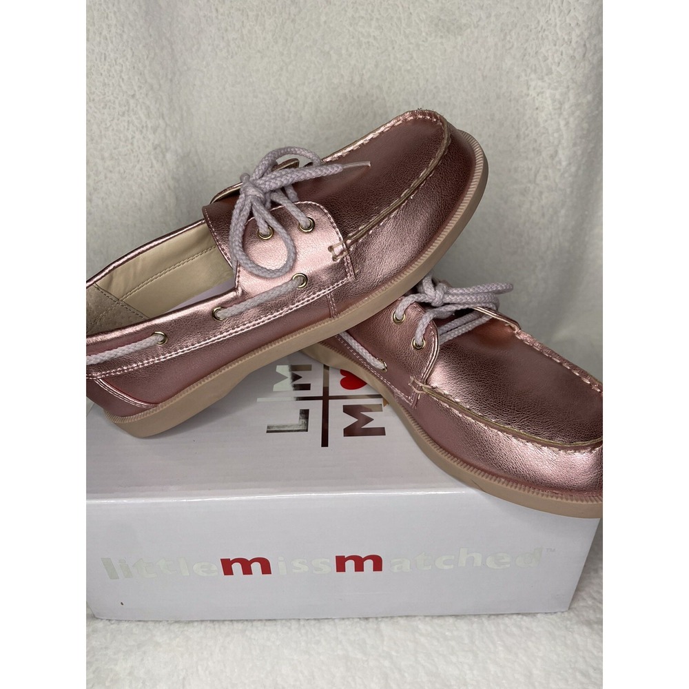 Little Miss Matched Pink Gold‎ Girls Size 5 Boat  Shoes  NIB